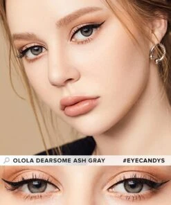 Olola Dearsome Ash Grey (KR) -Contact Lens Shop Dearsome Ash Gray Model 1