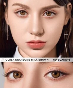 Olola Dearsome Milk Brown (KR) 9 Olola Dearsome Milk Brown (KR) -Contact Lens Shop Dearsome Milk Brown Model 2