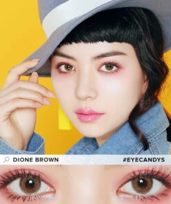 Pink Label Dione Brown -Contact Lens Shop Dione Brown model