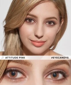 EyeCandys Attitude Glitter Pink (1 Pair) -Contact Lens Shop EyeCandys Pink Label Attitude Pink model