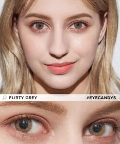Pink Label Flirty Grey -Contact Lens Shop EyeCandys Pink Label Flirty Grey model