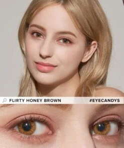 Pink Label Flirty Honey Brown 9 Pink Label Flirty Honey Brown -Contact Lens Shop EyeCandys Pink Label Honey Brown model 13c3674d 8383 43f5 8c23 42ecfd507361