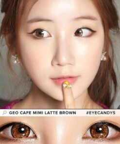 GEO Cafe Mimi Latte Brown -Contact Lens Shop GEO Cafe Mimi Latte Brown WMM506 model
