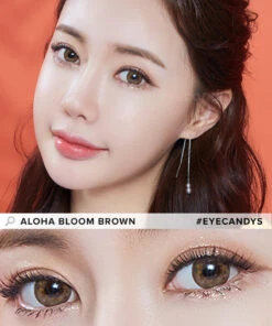 LensMe Aloha Bloom Brown 11 LensMe Aloha Bloom Brown -Contact Lens Shop LensMe Aloha Bloom Brown model 2