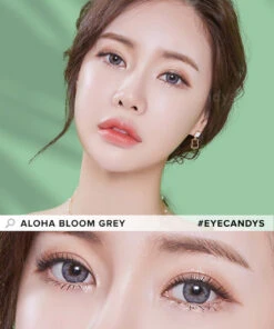 LensMe Aloha Bloom Grey 10 LensMe Aloha Bloom Grey -Contact Lens Shop LensMe Aloha Bloom Grey model 2