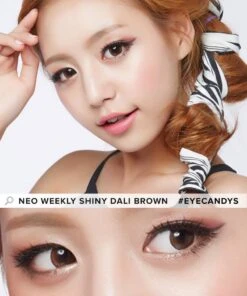 NEO Weekly Shiny Dali Brown (12pk) (KR) -Contact Lens Shop NEO Weekly Shiny Dali Brown 12 Pcs model 2