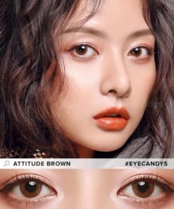 EyeCandys Attitude Glitter Brown (1 Pair) -Contact Lens Shop attitude brown model