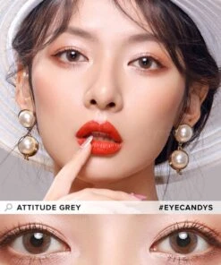EyeCandys Attitude Glitter Grey (1 Pair) -Contact Lens Shop attitude grey model