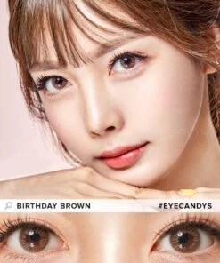 EyeCandys Pink Label Birthday Brown -Contact Lens Shop birthday brown MEC 1model