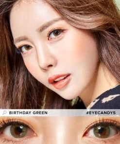 EyeCandys Pink Label Birthday Green -Contact Lens Shop birthday green MEC 1model