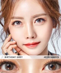 EyeCandys Pink Label Birthday Grey -Contact Lens Shop birthday grey MEC 1model