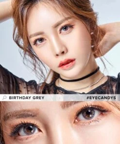 EyeCandys Pink Label Birthday Grey -Contact Lens Shop birthday grey MEC 2model