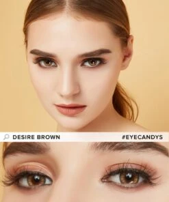 Limited Edition Desire Toffee Brown Lens (1 PAIR) -Contact Lens Shop desire brown model 2 51f759a3 0642 4995 8ffd f163f65cc5e1