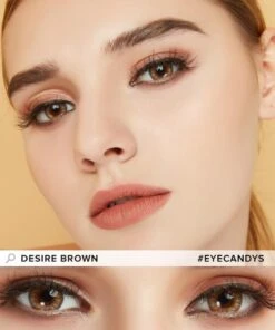 Limited Edition Desire Toffee Brown Lens (1 PAIR) -Contact Lens Shop desire brown model a07e9d47 1693 4660 9d24 63126b282d8f