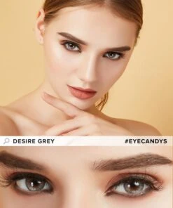 EyeCandys Desire Mist Grey 20 EyeCandys Desire Mist Grey -Contact Lens Shop desire grey model 2