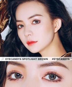 EyeCandys Spotlight Brown -Contact Lens Shop eyecandys spotlight brown model 2