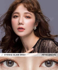 GEOLICA Eyeniq Glam Grey (10pk) -Contact Lens Shop eyeniq glam gray model eye 2