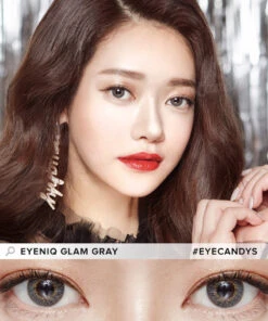 GEOLICA Eyeniq Glam Grey (10pk) -Contact Lens Shop eyeniq glam gray model eye