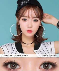 GEO Tri-Color Grey -Contact Lens Shop geo cm901 tri color grey color contact lens model 2