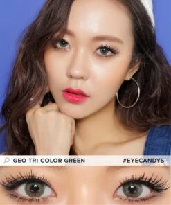 GEO Tri-Color Green (1 PAIR) -Contact Lens Shop geo cm903 tri color green color contact lens model 3 573c5c8b ca03 4a65 b71e 40bcb3f9438c