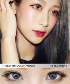 GEO Tri-Color Violet -Contact Lens Shop geo cm905 tri color violet color contact lens model