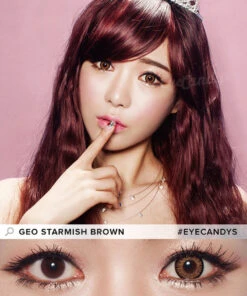 GEO Starmish Brown -Contact Lens Shop geo xkp304 starmish brown circle contacts 1 model