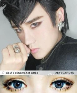 GEO Eyescream Rayray Gray 7 GEO Eyescream Rayray Gray -Contact Lens Shop geo xmua15 eyescream grey colored contacts model