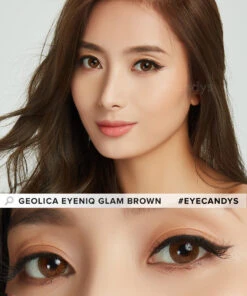 GEOLICA Eyeniq Glam Brown (10pk) 12 GEOLICA Eyeniq Glam Brown (10pk) -Contact Lens Shop geolica eyeniq brown model 1