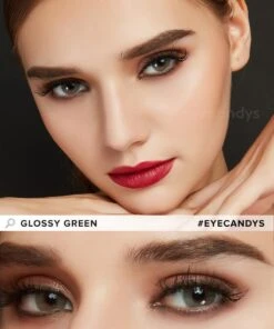 Limited Edition Glossy Green Lens (1 PAIR) 11 Limited Edition Glossy Green Lens (1 PAIR) -Contact Lens Shop glossy green model 2 1b4e890a 9b54 414a 9992 b79aab231ad2
