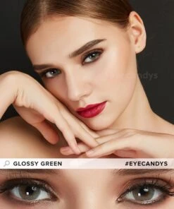 Limited Edition Glossy Green Lens (1 PAIR) 12 Limited Edition Glossy Green Lens (1 PAIR) -Contact Lens Shop glossy green model a59288fc d02a 467d a062 f7bf82aaa2cd