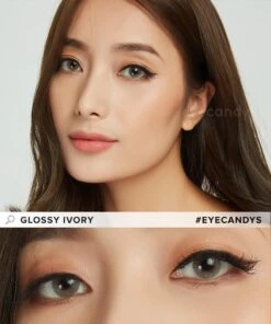 EyeCandys Glossy Ivory -Contact Lens Shop glossy ivory asian model 2