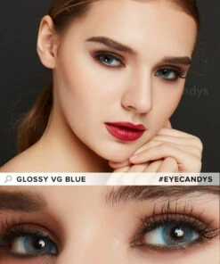 EyeCandys Glossy VG Blue -Contact Lens Shop glossy vg blue model 2