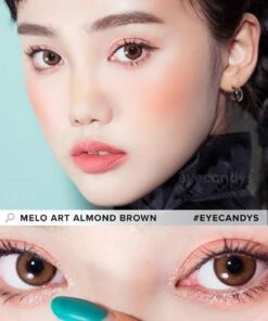 I-Sha Melo Art Almond Brown -Contact Lens Shop i Sha Melo Art Almond Brown model 2