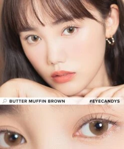 I-Sha Shine Smile Butter Muffin Brown -Contact Lens Shop i Sha Shine Smile Butter Muffin Brown model 2