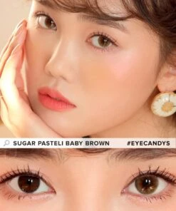 I-Sha Sugar Pasteli Baby Brown -Contact Lens Shop idol sugar pasteli baby brown model 2
