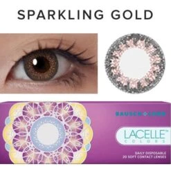 Bausch & Lomb Lacelle Colors Sparkling Gold (30pk) 6 Bausch & Lomb Lacelle Colors Sparkling Gold (30pk) -Contact Lens Shop lacelle colors sparkling gold color contact lens