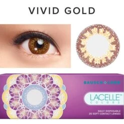 Bausch & Lomb Lacelle Colors Vivid Gold (30pk) -Contact Lens Shop lacelle colors vivid gold color contact lens