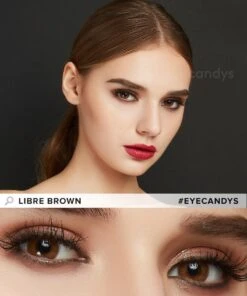 EyeCandys Libre Brown -Contact Lens Shop libre brown model 2