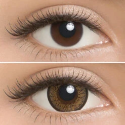 Lilmoon Monthly Old Fashion Brown (Prescription) -Contact Lens Shop lilmoon eyedoll old fashion brown circle lens close