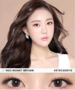 NEO Monthly Monet Brown -Contact Lens Shop neo n244 monet brown circle contacts model 2