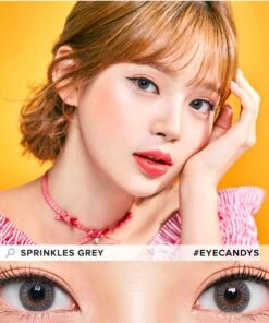 EyeCandys Pink Label Sprinkles Grey -Contact Lens Shop sprinkles grey model 2