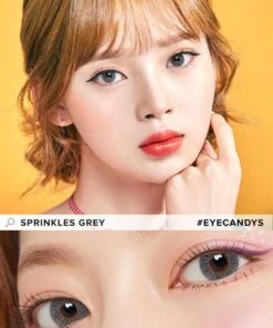 EyeCandys Pink Label Sprinkles Grey -Contact Lens Shop sprinkles grey model