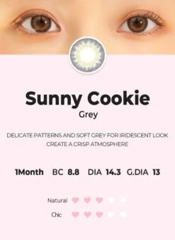 Chuu Sunny Cookie Grey -Contact Lens Shop sunny cookie gray detail3 model